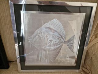 Cuadro pescado plateado - Decoración