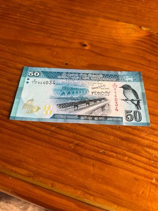 Billete 50 rupias Sri Lanka