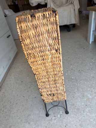 Botellero mimbre y metal - 12 botellas