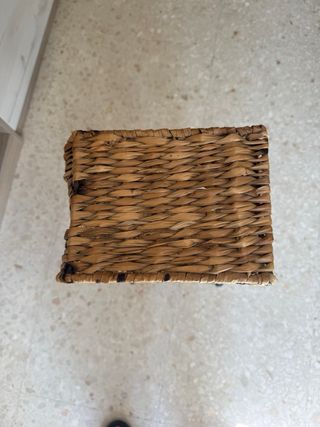 Botellero mimbre y metal - 12 botellas