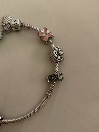 Pulsera Pandora 10 charms rosa