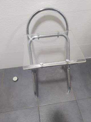 Silla baño acrílica cromada