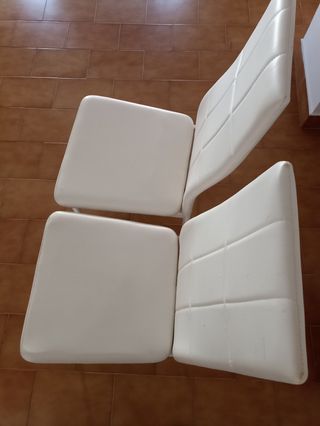 4 Sillas Comedor Blancas - Piel Sintética