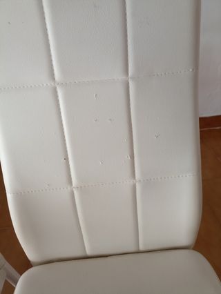 4 Sillas Comedor Blancas - Piel Sintética