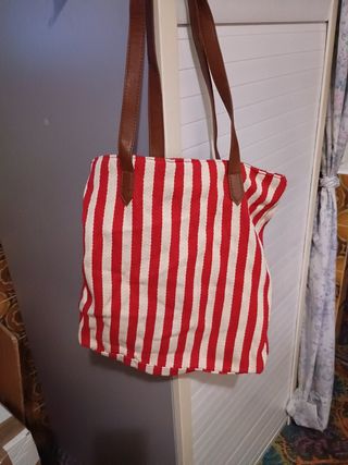 Bolso Carolina Herrera rayas rojas