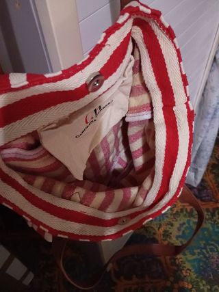Bolso Carolina Herrera rayas rojas