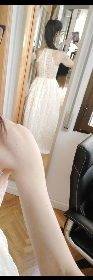 Vestido novia blanco encaje