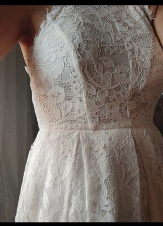 Vestido novia blanco encaje
