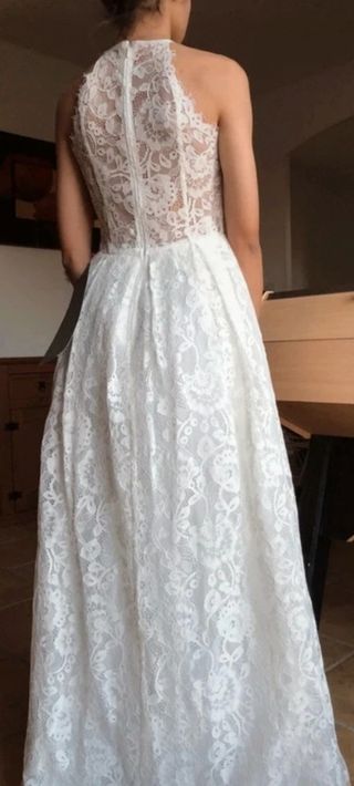 Vestido novia blanco encaje