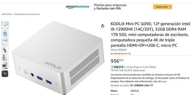 Mini PC KODLIX i9-12900HK - 32GB 1TB SSD