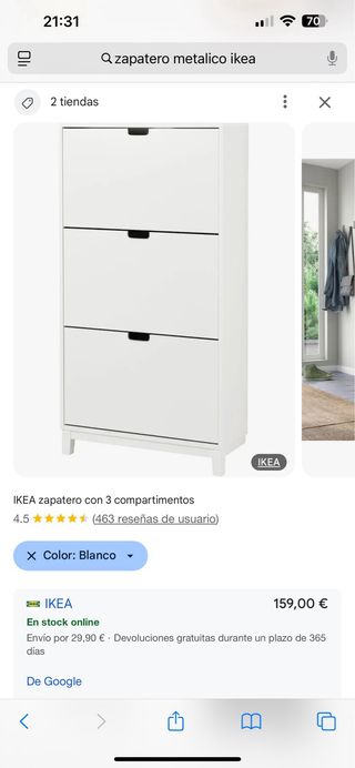 Zapatero Ikea blanco - 3 cajones