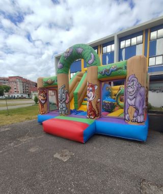 Hinchable de salto con tobogán