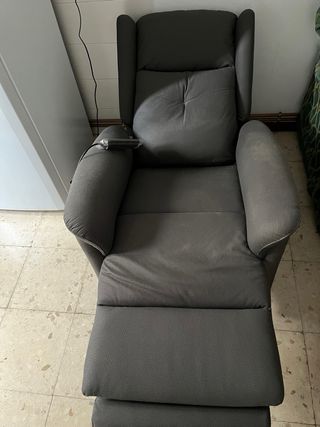 Sillón relax gris - piel sintética