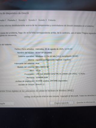 Portátil Acer Nitro 5 i9 12900H 32GB