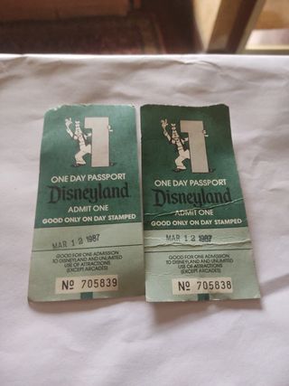 2 Entradas Disneyland 1987