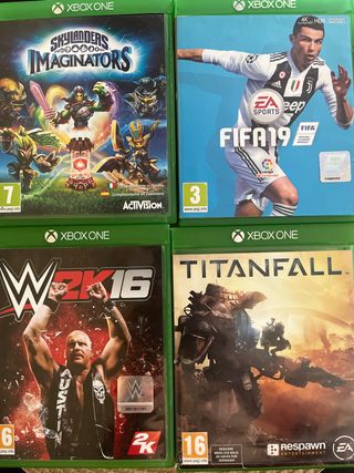 4 juegos Xbox One: FIFA19, Titanfall, WWE 2K16, Sk