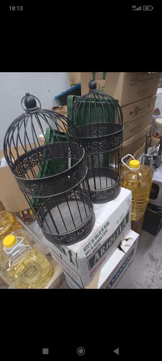 2 Jaula pajaros metalicas negras