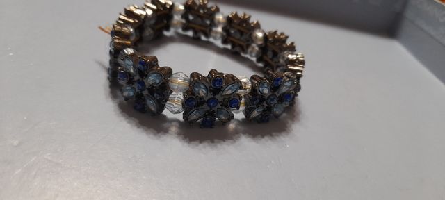 Pulsera bisutería azul plata