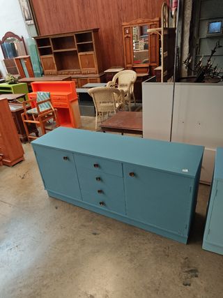 Aparador azul vintage de madera