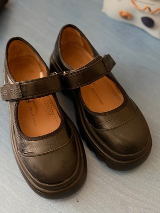 Zapatillas negras niña. talla 35 , ortopedica 