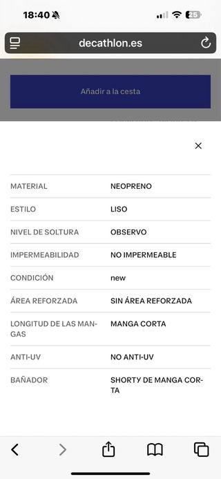 Traje neopreno niño (8-13 años)