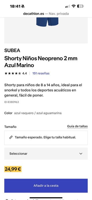 Traje neopreno niño (8-13 años)
