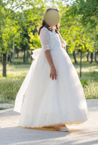 Vestido comunión niña manga francesa