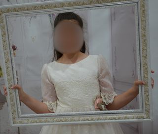 Vestido comunión niña manga francesa