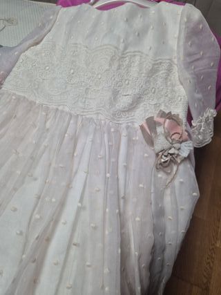 Vestido comunión niña manga francesa