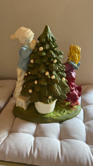 Figura Navidad Niños Árbol de Resina