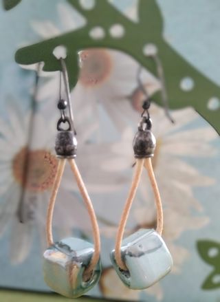 Orecchini artigianali celeste