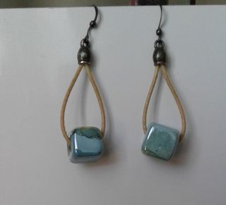 Orecchini artigianali celeste