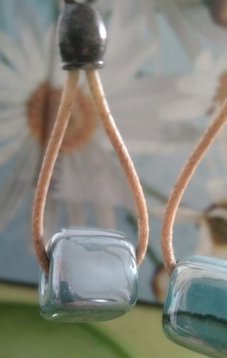 Orecchini artigianali celeste