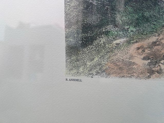 Lámina caza perros vintage