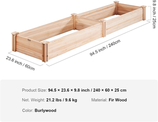Aiuola da Giardino Rialzata, Fioriera in Legno da