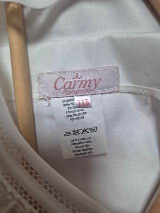 Vestido comunión niña manga corta + adorno pelo