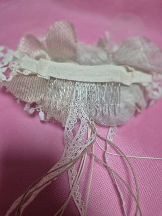 Vestido comunión niña manga corta + adorno pelo