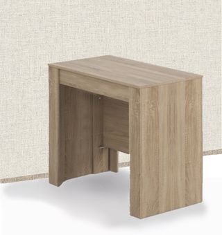 Mesa plegable de madera y espejo