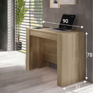 Mesa plegable de madera y espejo