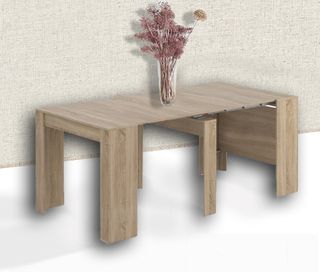 Mesa plegable de madera y espejo