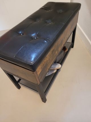 Banco zapatero con almacenaje - marrón y negro