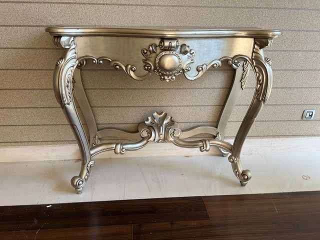 Mesa consola Luis XV plata