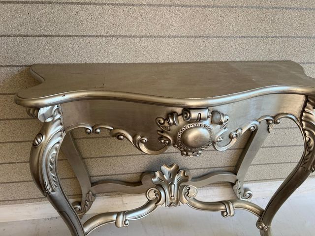 Mesa consola Luis XV plata