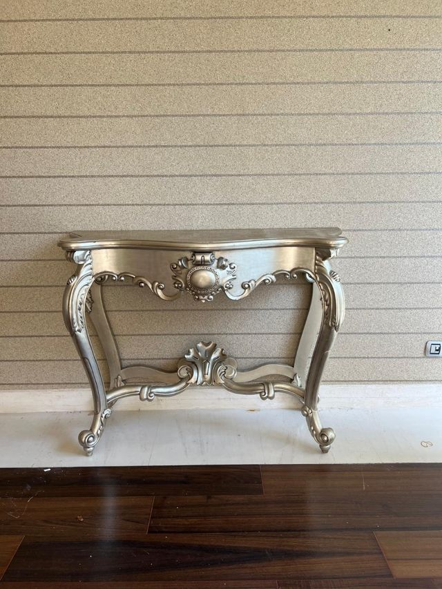 Mesa consola Luis XV plata