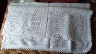 Colcha algodón blanca, ganchillo
