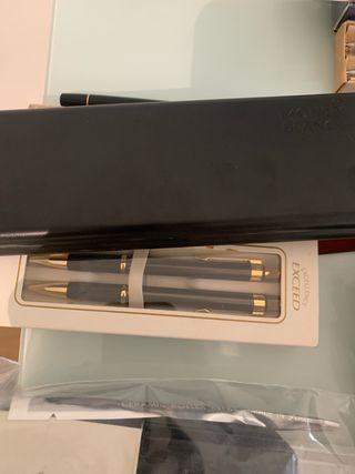 Lote plumas y bolígrafos de alta gama 14k