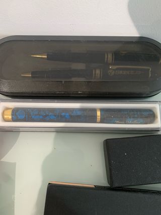 Lote plumas y bolígrafos de alta gama 14k