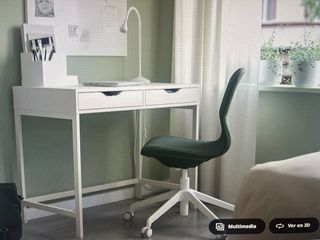 Escritorio blanco infantil - juvenil con silla