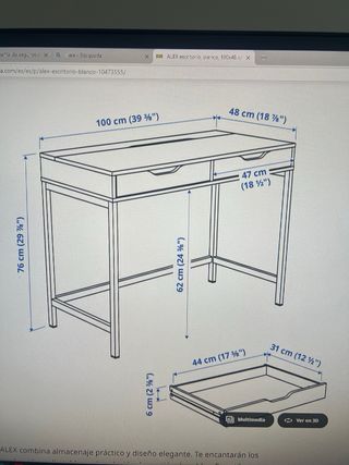 Escritorio blanco infantil - juvenil con silla