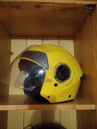 Casco moto amarillo talla M